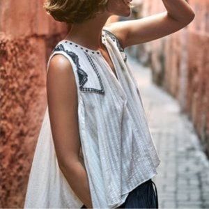 ANTHROPOLOGIE, SIZE M, EMBROIDERED TANK